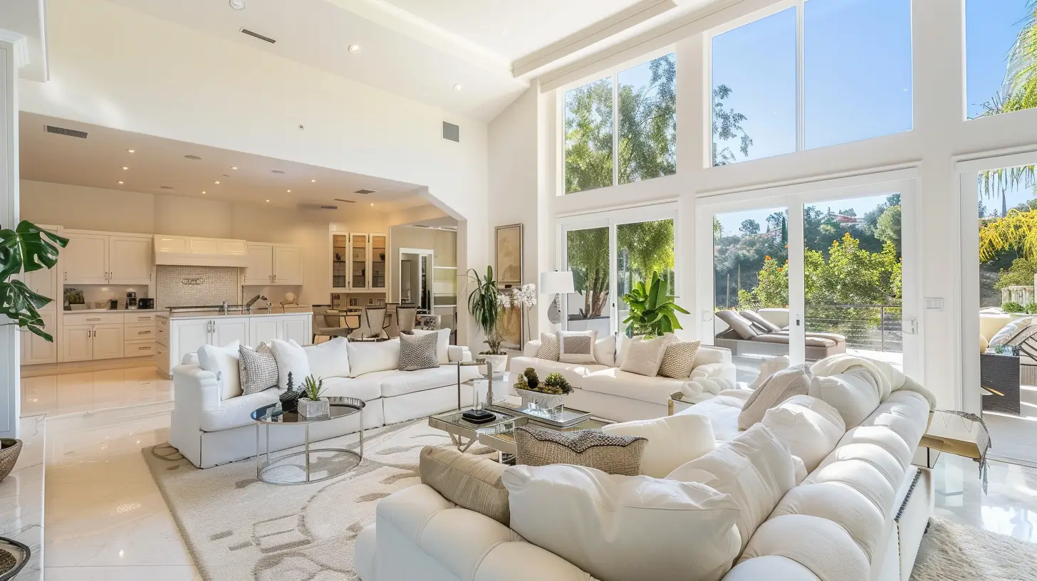 Pristine hillside golf-course estate interior in Calabasas Park Estates.
