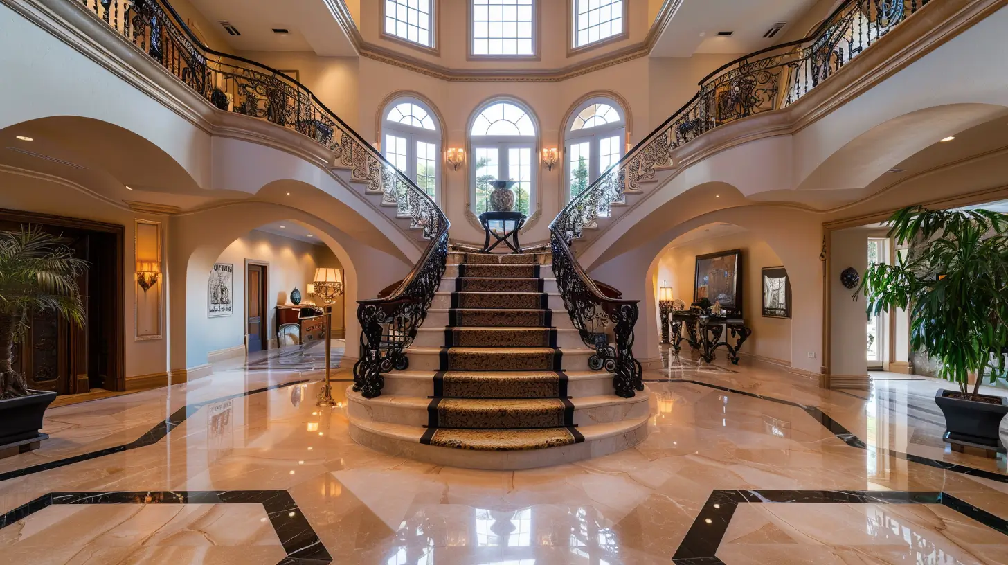 Sweeping architectural mega-mansion interior at the Estates at The Oaks, Calabasas.