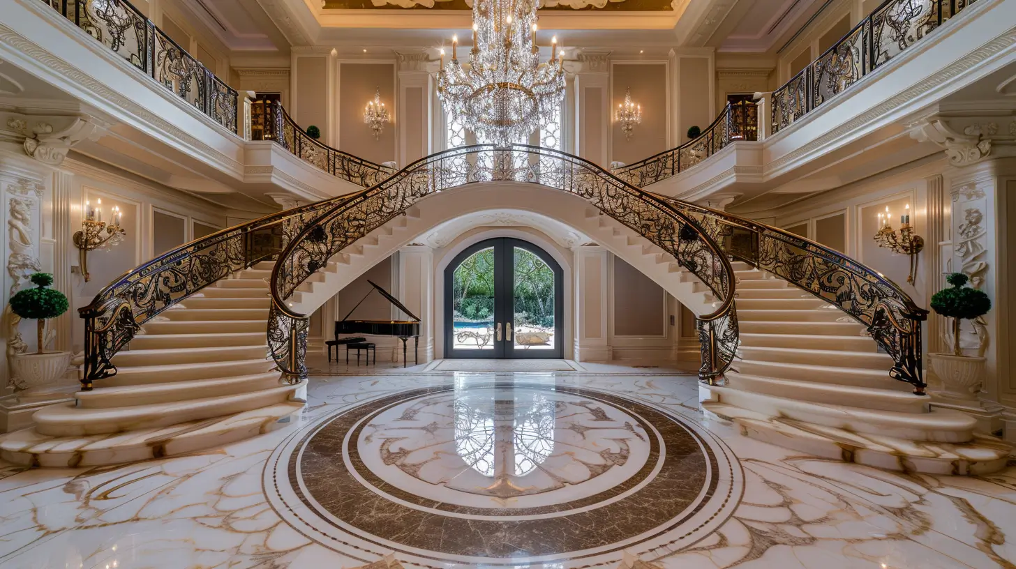 Immaculate grand interior of a guard-gated mega-mansion in Beverly Park, Beverly Hills.