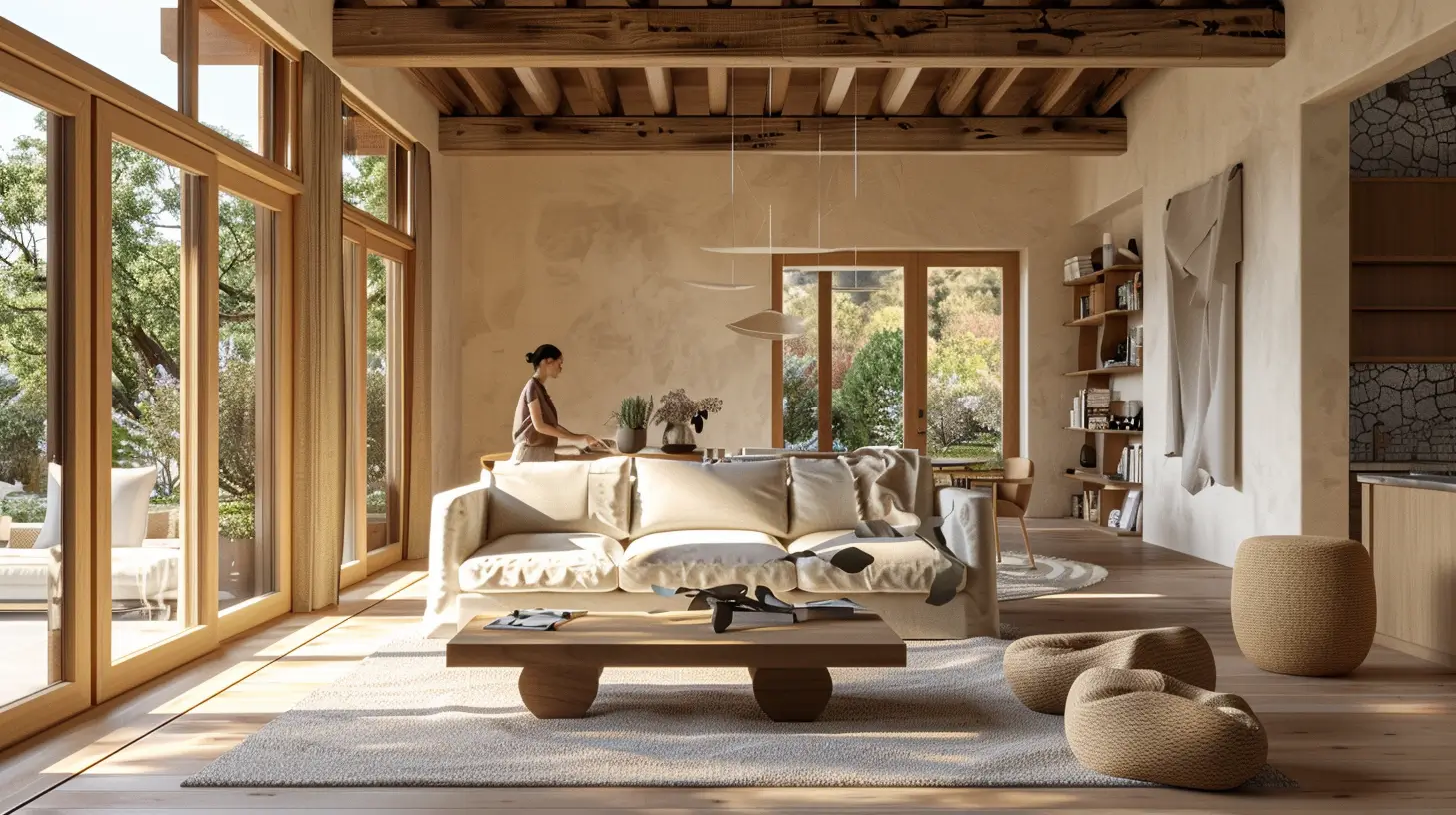 Serene, freshly cleaned canyon retreat interior in Benedict Canyon.