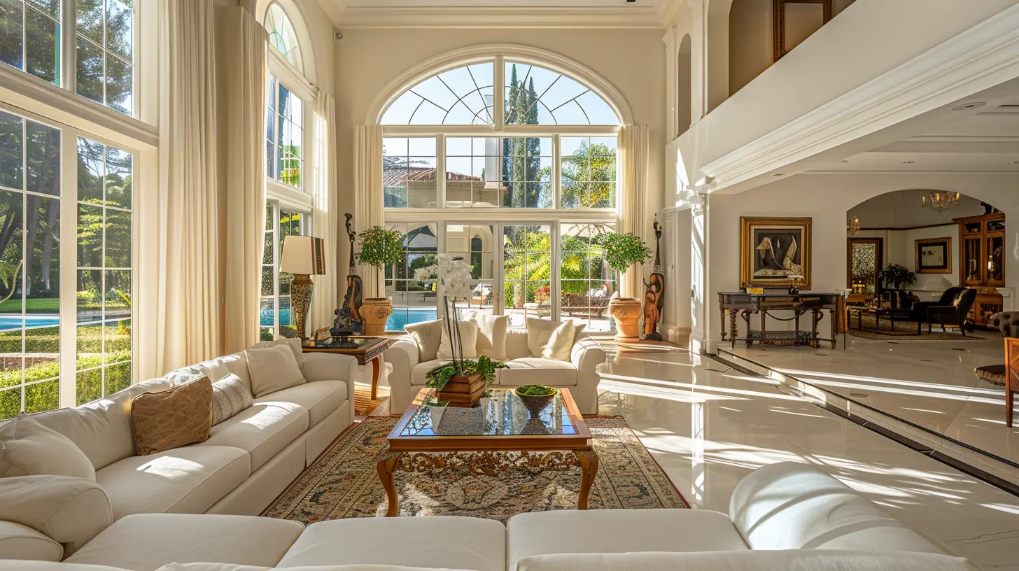 Stately luxury residence interior with manicured grounds in Mountain View Estates, Calabasas.